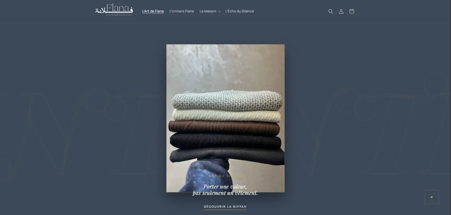 Flana — Identité de marque et boutique en ligne pour une marque de mode marocaine.